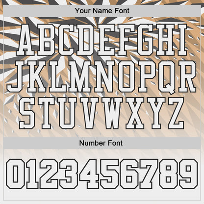 Custom White City Cream-Black Geometric Triangle Gradient Round Neck Sublimation Basketball Uniform Jersey