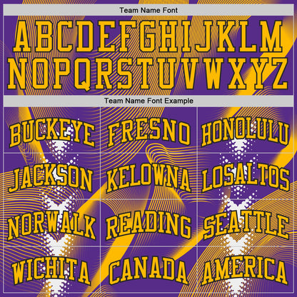 Custom Purple Gold-Black Wave Gradient Dot Round Neck Sublimation Basketball Uniform Jersey
