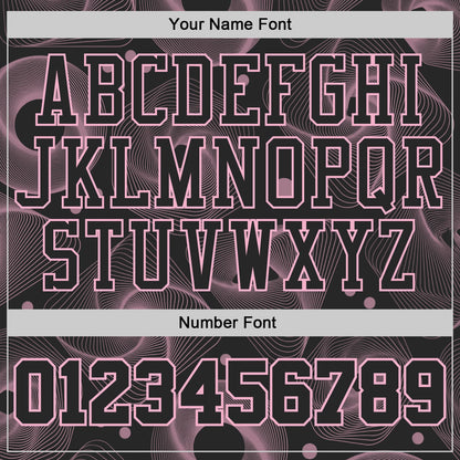 Custom Black-Light Pink Geometric Swirl Wave Lines Round Neck Sublimation Basketball Uniform Jersey