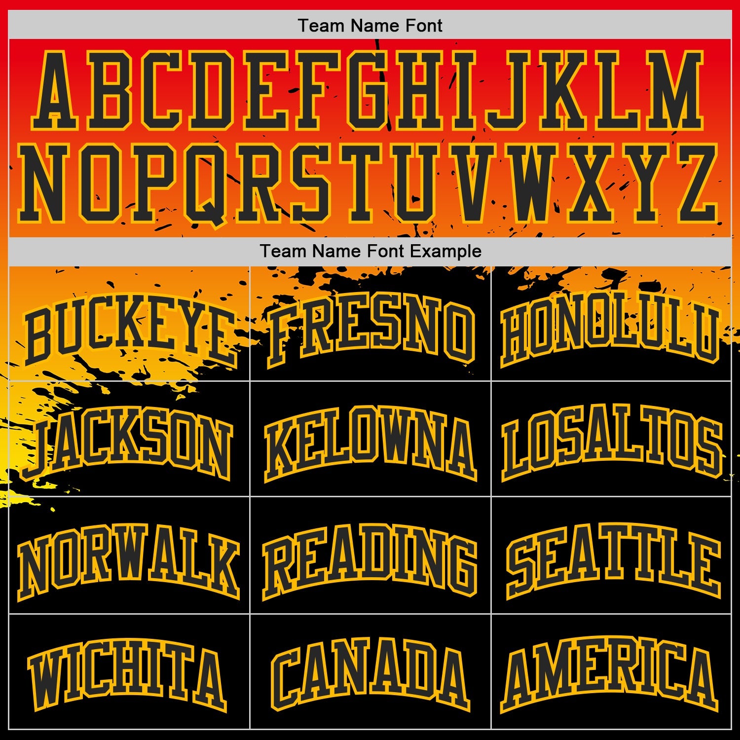 Custom Orange Black-Gold Splatter Gradient Round Neck Sublimation Basketball Uniform Jersey