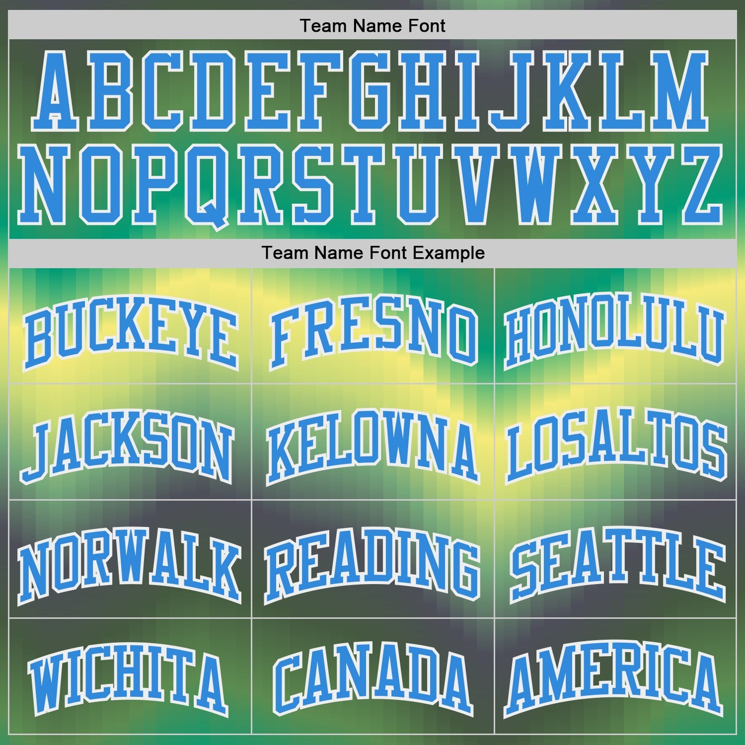 Custom Green Powder Blue Yellow-White Gradient Wave Texture Round Neck Sublimation Basketball Uniform Jersey