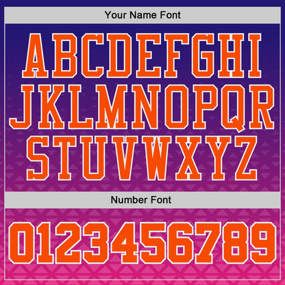 Custom Purple Orange Pink White Navy-Gold Triangle Dot Gradient Round Neck Sublimation Basketball Uniform Jersey