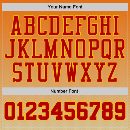 Custom Orange Red Gold-White Micro Chevron Gradient Round Neck Sublimation Basketball Uniform Jersey