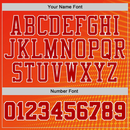 Custom Orange Red-White Diamond Dot Gradient Round Neck Sublimation Basketball Uniform Jersey