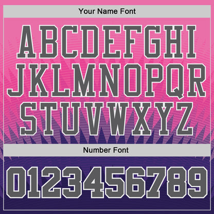 Custom Pink Steel Gray Purple White-Black Chevron Zigzag Gradient Round Neck Sublimation Basketball Uniform Jersey