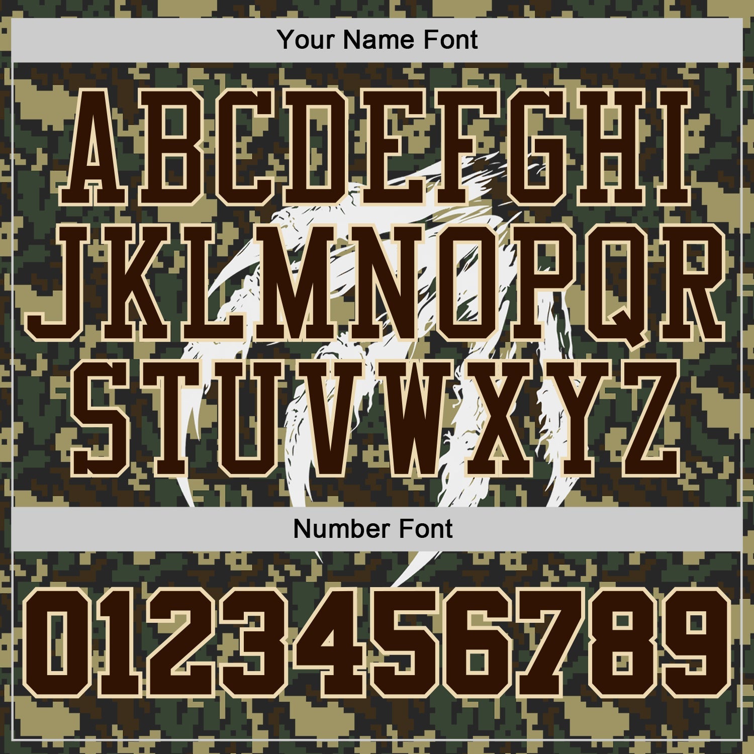 Custom Camo Brown-Cream Woodland Camouflage Claw Scratch Round Neck Sublimation Salute To Service Basketball Uniform Jersey
