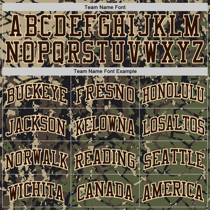 Custom Camo Brown-Cream Digital Camouflage Round Neck Sublimation Salute To Service Basketball Uniform Jersey