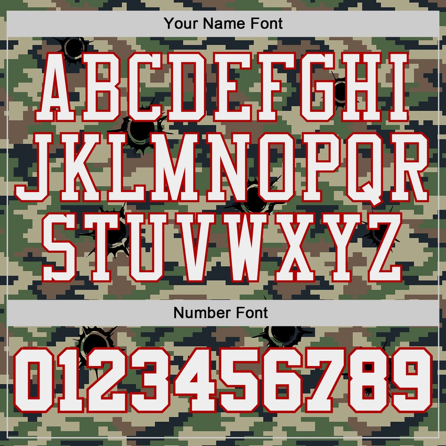 Custom Camo White-Red Woodland Camouflage Bullet Hole Round Neck Sublimation Salute To Service Basketball Uniform Jersey