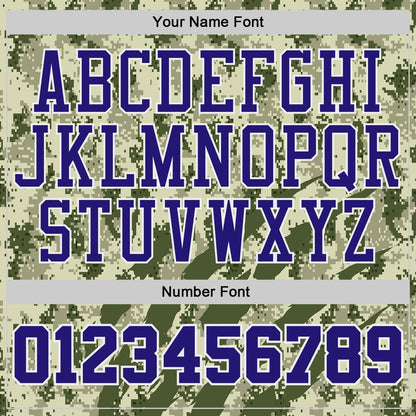 Custom Camo Dark Purple-White Digital Desert Camouflage Round Neck Sublimation Salute To Service Basketball Uniform Jersey