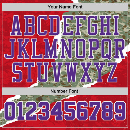 Custom Camo Purple-White Digital Camouflage Torn Paper Style Round Neck Sublimation Salute To Service Basketball Uniform Jersey