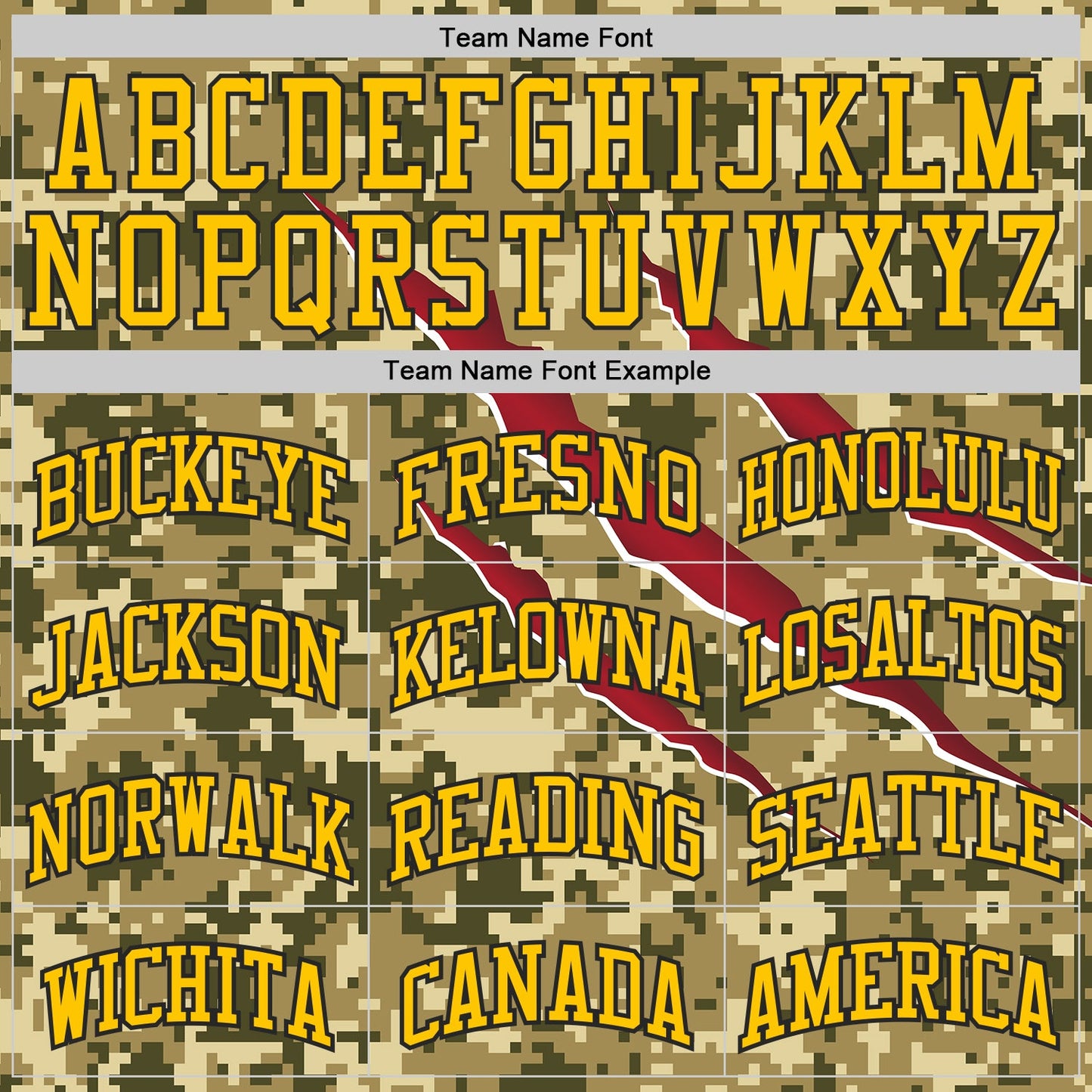 Custom Camo Yellow-Black Desert Camouflage Claw Round Neck Sublimation Salute To Service Basketball Uniform Jersey