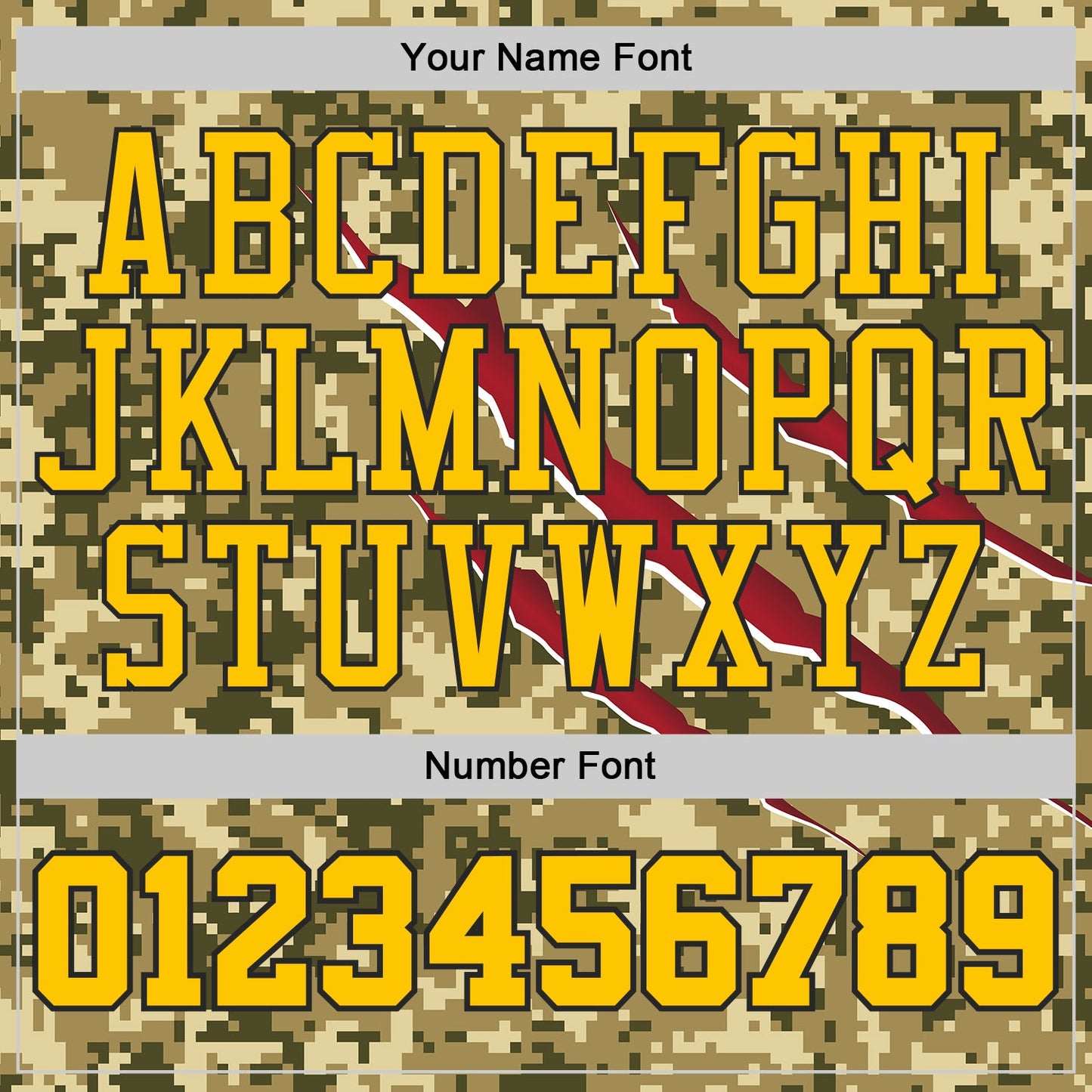 Custom Camo Yellow-Black Desert Camouflage Claw Round Neck Sublimation Salute To Service Basketball Uniform Jersey