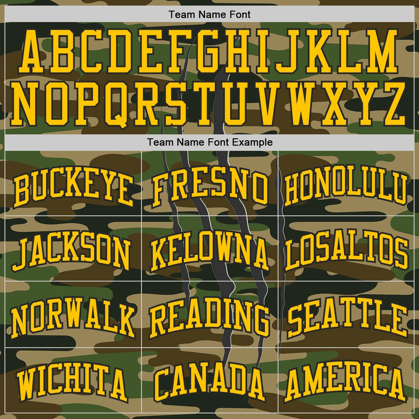 Custom Camo Yellow-Black Digital Camouflage Claw Round Neck Sublimation Salute To Service Basketball Uniform Jersey