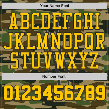 Custom Camo Yellow-Black Digital Camouflage Claw Round Neck Sublimation Salute To Service Basketball Uniform Jersey