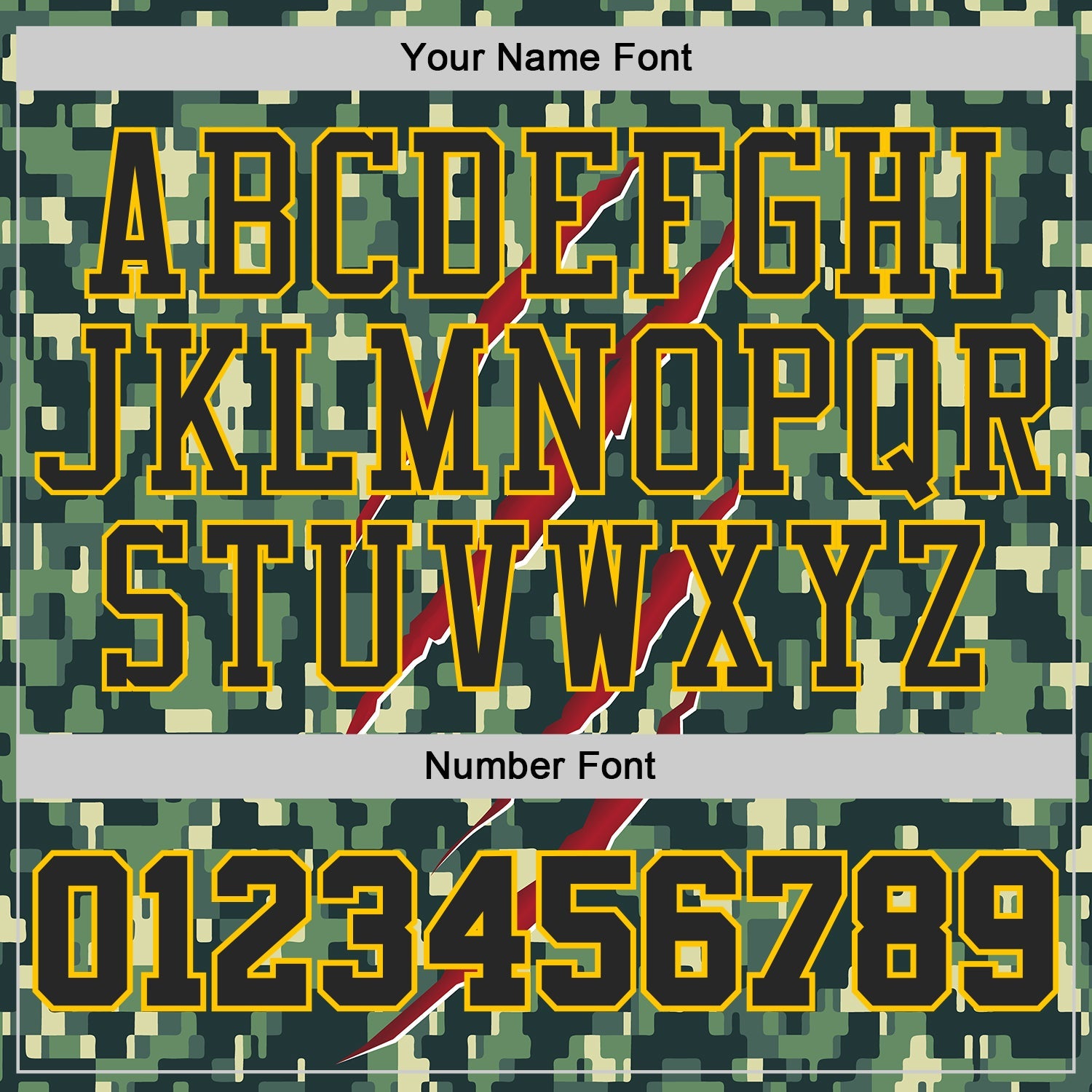 Custom Camo Black-Yellow Digital Camouflage Claw Round Neck Sublimation Salute To Service Basketball Uniform Jersey