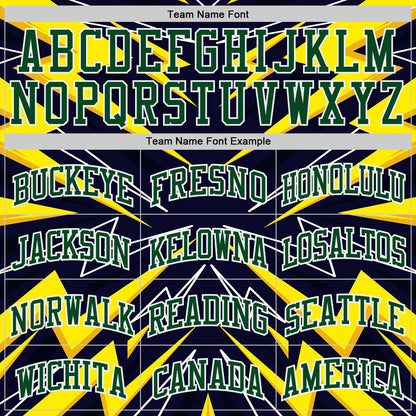 Custom Blue Green Yellow-White Lightning Burst Round Neck Sublimation Basketball Uniform Jersey