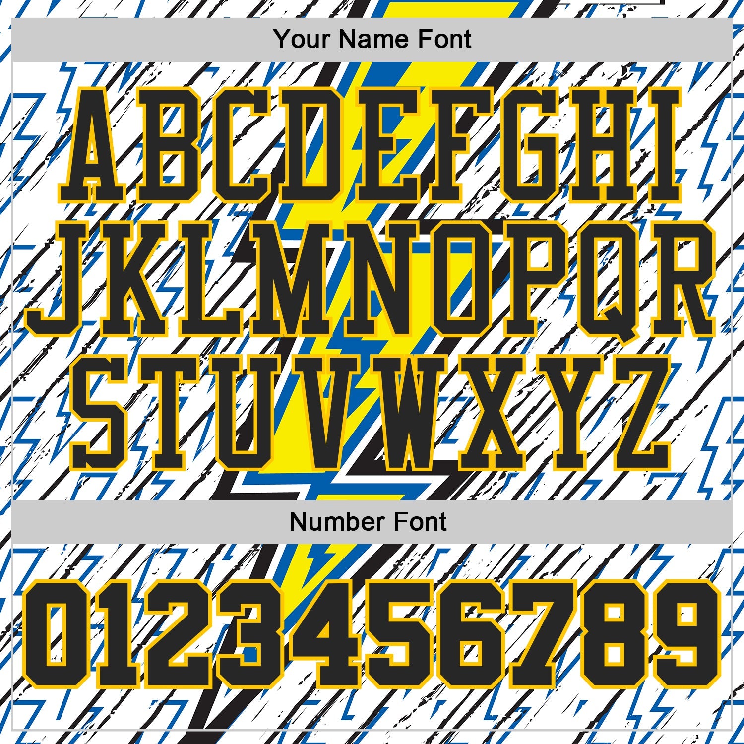 Custom White Black Blue-Yellow Geometric Lightning Round Neck Sublimation Basketball Uniform Jersey