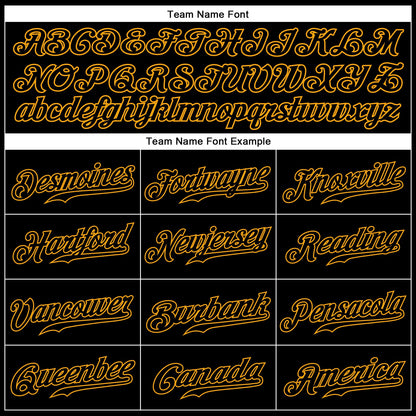 Custom Black Black-Gold Authentic Sleeveless Baseball Jersey