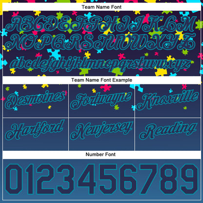 Custom Black Navy-Teal 3D Pattern Design Autism Supporter Awareness Puzzle Pieces Authentic Basketball Shorts