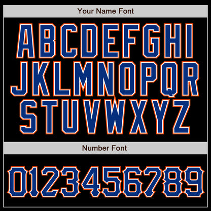 Custom Black Royal Pinstripe Royal-Orange Authentic Baseball Jersey