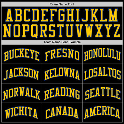 Custom Black Gold-Royal Authentic Throwback Basketball Jersey