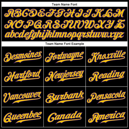 Custom Black Gold-Purple Rainbow Colored Hand For Pride LGBT Authentic Baseball Jersey