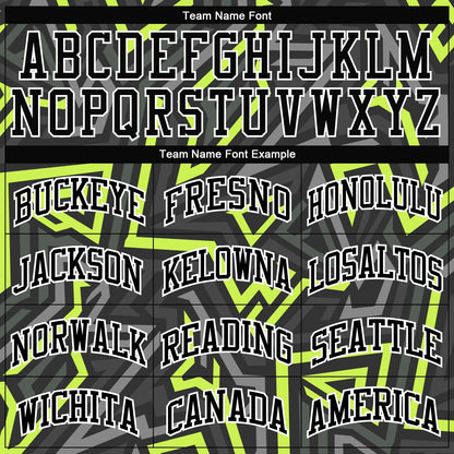 Custom Black Black-Neon Green Round Neck Sublimation Basketball Uniform Jersey