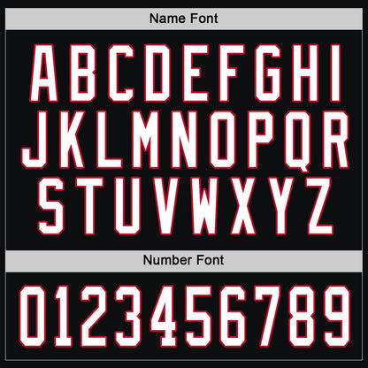 Custom Black White-Red Hockey Jersey