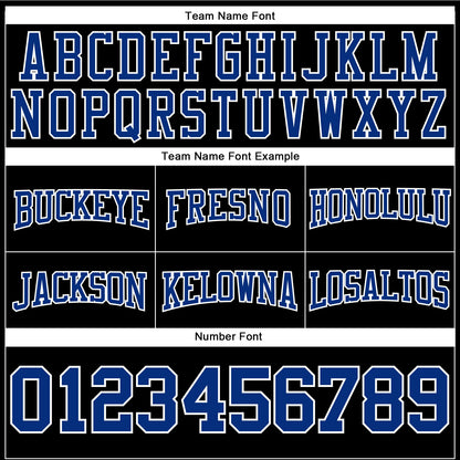 Custom Stitched Black Royal-White Football Pullover Sweatshirt Hoodie