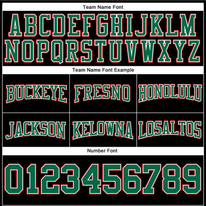 Custom Stitched Black Kelly Green-Red Football Pullover Sweatshirt Hoodie