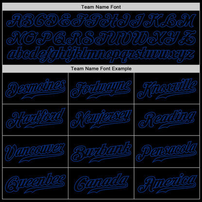 Custom Black Black-Royal Authentic Baseball Jersey