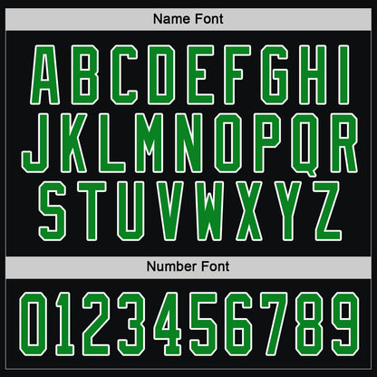 Custom Black Grass Green-White Hockey Jersey