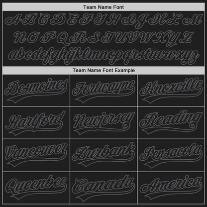 Custom Black Black-Steel Gray Authentic Baseball Jersey