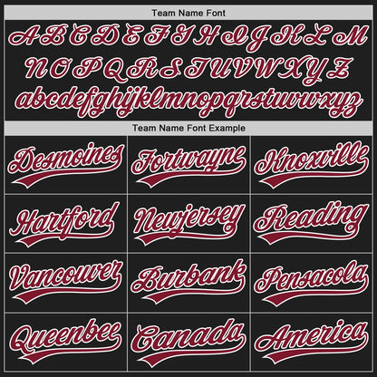 Custom Black Crimson-White Authentic Baseball Jersey
