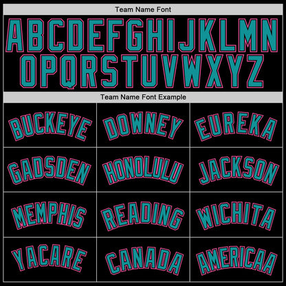 Custom Black Pink-Teal Authentic Baseball Jersey
