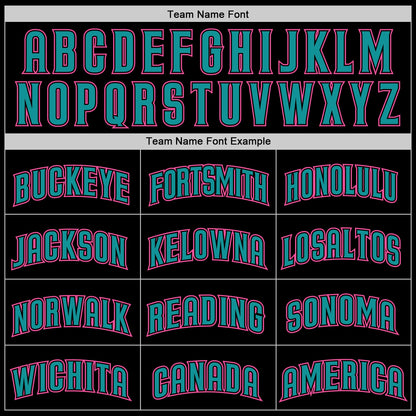 Custom Black Pink-Teal Authentic Baseball Jersey