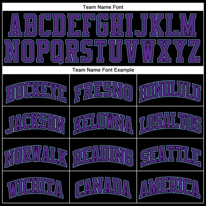 Custom Black Purple-Light Blue Authentic Throwback Basketball Jersey