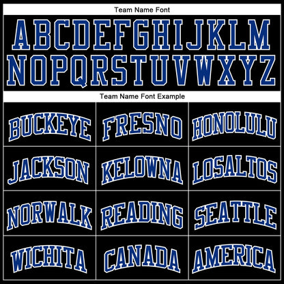 Custom Black Royal Pinstripe Royal-White Authentic Basketball Jersey