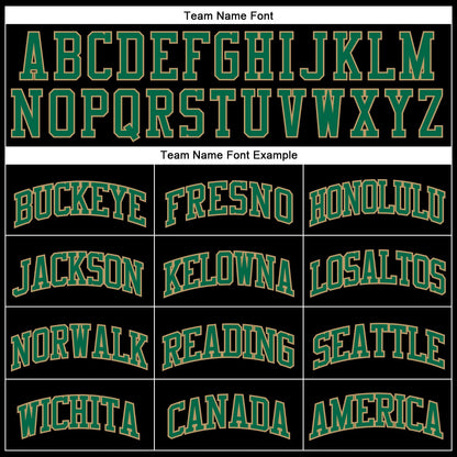 Custom Black Old Gold Pinstripe Kelly Green-Old Gold Authentic Basketball Jersey