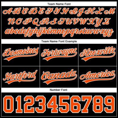 Custom Black Orange-White Authentic Throwback Basketball Shorts