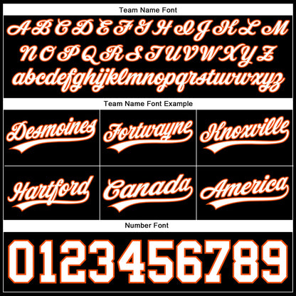 Custom Black White-Orange Authentic Basketball Shorts