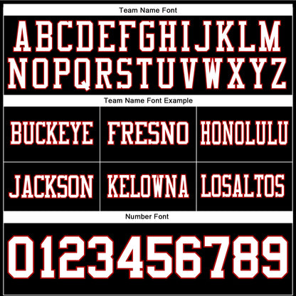 Custom Black White-Red Authentic Football Jersey