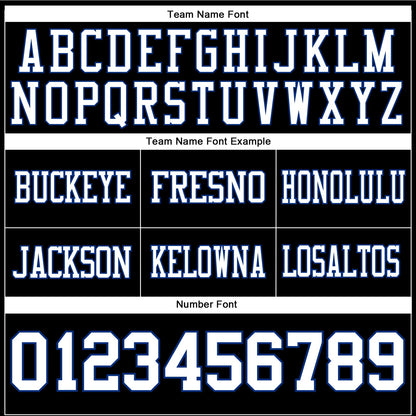 Custom Black White-Royal Authentic Football Jersey