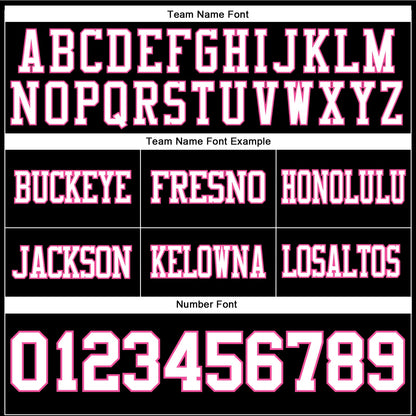 Custom Black White-Pink Authentic Football Jersey