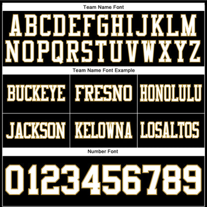 Custom Black White-Old Gold Authentic Football Jersey
