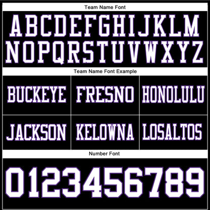 Custom Black White-Purple Authentic Football Jersey