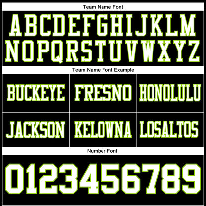 Custom Black White-Neon Green Authentic Football Jersey
