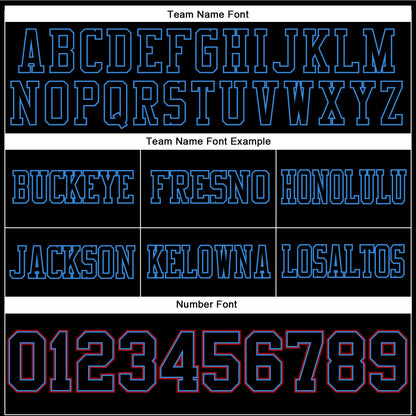 Custom Black Powder Blue-Red Authentic Football Jersey