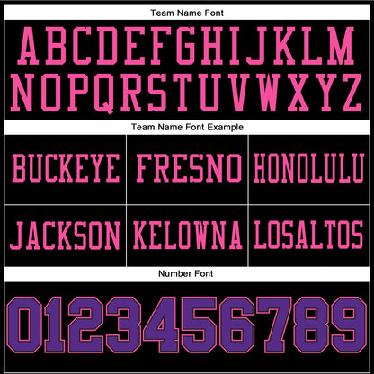 Custom Black Purple-Pink Authentic Football Jersey
