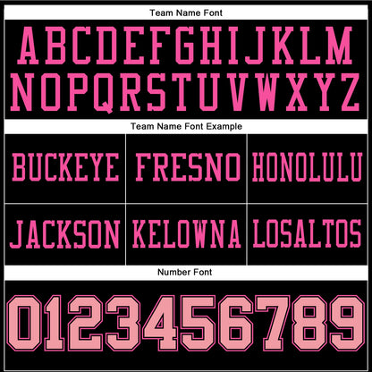 Custom Black Medium Pink-Pink Authentic Football Jersey